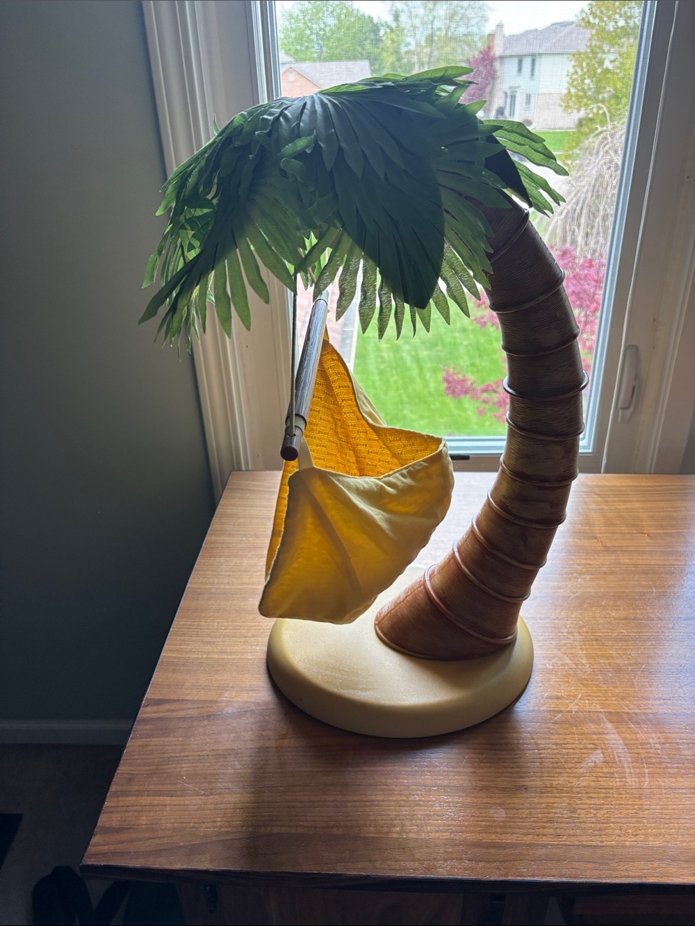 American Girl Tropical Palm Tree Hammock Play Stand with Yellow Hammock